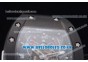 Richard Mille RM 022 Carbone Tourbillon Aerodyne Double Time Zone 1:1 PVD Case Skeleton Dial on Black Rubber Strap 