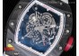 RM055 Forge Carbon Titanium Case KVF Best Edition Skeleton Dial White Inner Bezel on White Rubber Strap MIYOTA8215