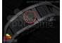 RM055 Black Ceramic Black/Red Inner Bezel Skeleton Dial on Black Rubber Strap MIYOTA8215