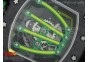 RM 059 Forge Carbon Green Inner Bezel Skeleton Dial on Green Rubber Strap 6T51