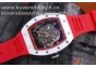 RICHARD MILLE 055 WHITE CERAMIC BEZEL/RED SKELETON DIAL.MIYOTA8215