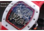 RICHARD MILLE 055 WHITE CERAMIC BEZEL/RED SKELETON DIAL.MIYOTA8215