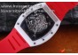 RICHARD MILLE 055 WHITE CERAMIC BEZEL/RED SKELETON DIAL.MIYOTA8215