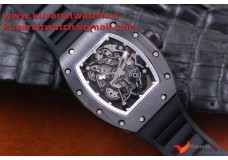 RICHARD MILLE 055 BLACK CERAMIC BEZEL SKELETON DIAL.MIYOTA8215