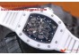 RICHARD MILLE 055 WHITE CERAMIC BEZEL SKELETON DIAL.MIYOTA8215