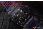 RICHARD MILLE 055 BLACK CERAMIC BEZEL/BLUE INNER BEZEL SKELETON DIAL.MIYOTA8215