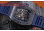 RICHARD MILLE 055 BLACK CERAMIC BEZEL/BLUE INNER BEZEL SKELETON DIAL.MIYOTA8215