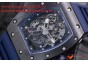 RICHARD MILLE 055 BLACK CERAMIC BEZEL/BLUE INNER BEZEL SKELETON DIAL.MIYOTA8215