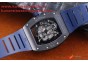 RICHARD MILLE 055 BLACK CERAMIC BEZEL/BLUE INNER BEZEL SKELETON DIAL.MIYOTA8215