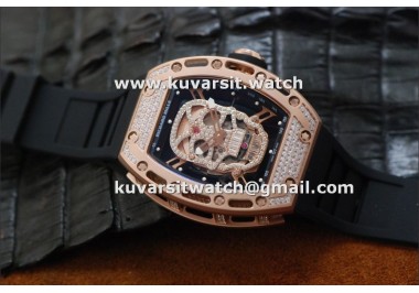 RICHARD MILLE RM052 SKULL ROSE GOLD FULL DIAMONDS.