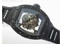 RM055 White Ceramic Case KVF Best Edition Black Ceramic Bezel Skeleton Dial on Black Rubber Strap MIYOTA8215