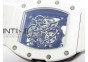 RM055 Real White Ceramic Case KVF Best Edition Skeleton Dial Blue on White Rubber Strap MIYOTA8215