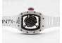RM055 Real White Ceramic Case KVF Best Edition Skeleton Dial Red on White Rubber Strap MIYOTA8215