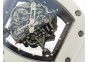 RM055 Real White Ceramic Case KVF Best Edition Skeleton Dial Red on White Rubber Strap MIYOTA8215