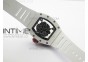 RM055 Real White Ceramic Case KVF Best Edition Skeleton Dial Red on White Rubber Strap MIYOTA8215