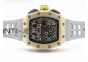 RM011 RG Chronograph RG Case KVF 1:1 Best Edition Crystal Skeleton Dial on Gray Rubber Strap A7750