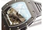 RM023 Real Ceramic Case KVF Best Edition Eagle Skeleton Dial SS Crown on Black Rubber Strap MIYOTA8215