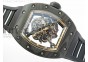 RM055 Forged Carbon Case KVF Best Edition Skeleton Dial Black Crown on Black Rubber Strap MIYOTA8215