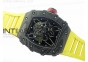RM 035-01 RAFA Forged Carbon KVF Best Edition Black Inner Bezel Skeleton Dial Red Crown on Soft Yellow Rubber Strap