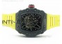 RM 035-01 RAFA Forged Carbon KVF Best Edition Black Inner Bezel Skeleton Dial Red Crown on Soft Yellow Rubber Strap