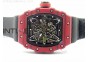 RM 035-2 Red Forged Carbon Black Inner Bezel Skeleton Dial on Black Nylon Strap MIYOTA9015