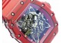 RM 035-2 Red Forged Carbon Red Inner Bezel Skeleton Dial on Red Rubber Strap MIYOTA9015