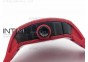 RM 035-2 Red Forged Carbon Red Inner Bezel Skeleton Dial on Red Rubber Strap MIYOTA9015