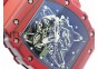 RM 035-2 Red Forge Carbon Black Inner Bezel Skeleton Dial on Red Rubber Strap MIYOTA9015