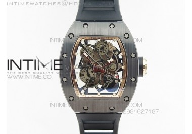 RM055 Black Ceramic KVF RG Inner Bezel Skeleton Dial on Black Rubber Strap MIYOTA8215