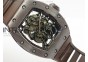 RM055 Brown Ceramic KVF Brown Inner Bezel Skeleton Dial on Brown Rubber Strap MIYOTA8215