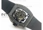 RM061 Real Black Ceramic KVF Black Inner Bezel Skeleton Dial on Black Rubber Strap MIYOTA8215
