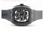 RM061 Real Black Ceramic KVF Black Inner Bezel Skeleton Dial on Black Rubber Strap MIYOTA8215