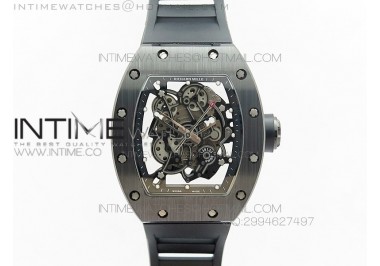 RM055 Black Ceramic KVF Black Inner Bezel Skeleton Dial on Black Rubber Strap MIYOTA8215