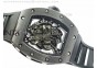 RM055 Black Ceramic KVF Black Inner Bezel Skeleton Dial on Black Rubber Strap MIYOTA8215