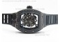 RM055 Black Ceramic KVF Black Inner Bezel Skeleton Dial on Black Rubber Strap MIYOTA8215