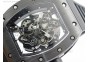 RM055 Black Ceramic KVF Black Inner Bezel Skeleton Dial on Black Rubber Strap MIYOTA8215