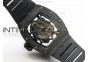 RM055 Black Ceramic KVF Black Inner Bezel Skeleton Dial on Black Rubber Strap MIYOTA8215