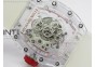 RM056 RMF Red Inner Bezel Skeleton Dial on transparent Rubber Strap MIYOTA9015