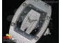 RM 007 Lady SS Diamonds Dial on Black Rubber Strap 6T51