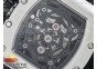 RM 19-01 Tourbillon SS Full Paved Diamonds Case Skeleton Spider Dial on Black Rubber Strap 6T51