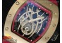 RM 19-01 Tourbillon RG Skeleton Spider Dial on Red Rubber Strap 6T51