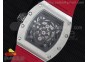 RM 19-01 Tourbillon SS Full Paved Diamonds Case Skeleton Spider Dial on Red Rubber Strap 6T51