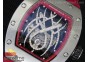 RM 19-01 Tourbillon SS Skeleton Spider Dial on Red Rubber Strap 6T51