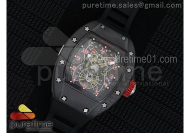 RM022 Forge Carbon Gold Inner Bezel Skeleton Dial on Black Rubber Strap MIYOTA 9015