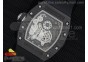 RM022 Forge Carbon Black Inner Bezel Skeleton Dial on Black Rubber Strap MIYOTA 9015