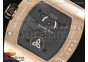 RM 026 RG Full Paved Diamonds Panda Dial on Black Rubber Strap 6T51