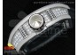 RM 026 SS Full Paved Diamonds Panda Dial on Black Rubber Strap 6T51