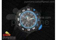 RM028 47mm RMF PVD Blue Skeleton Dial on Black Rubber Strap A7750