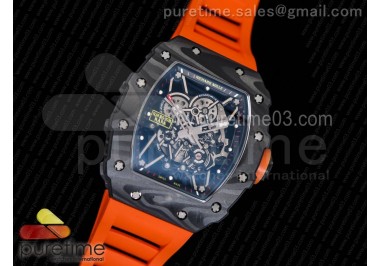 RM035-02 Rafael Nadal Forge Carbon Titanium Case KVF Best Edition Skeleton Dial Orange on Orange Rubber Strap MIYOTA8215 V2