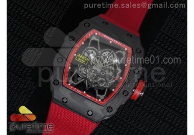 RM 035 Forge Carbon Red Inner Bezel Skeleton Dial on Red Nylon Strap MIYOTA9015